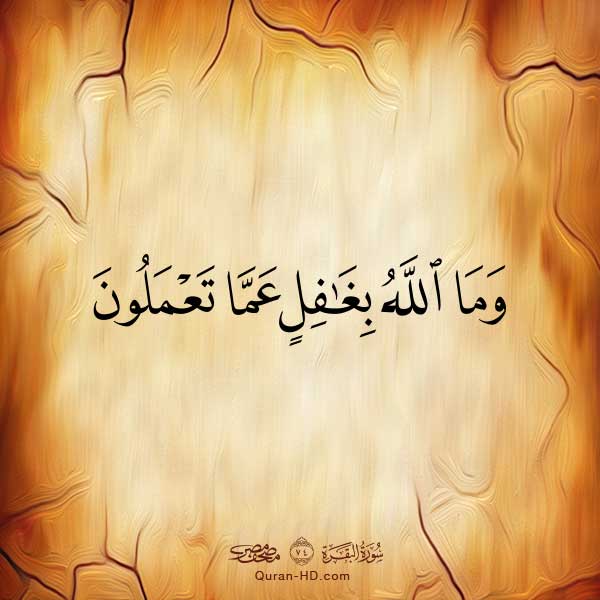 002074 وما الله بغافل عما تعملون &ndash; القرآن الكريم بدقة غير مسبوقة - جودة عالية جدا